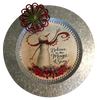 Galvanized Metal Round Charger Plate Christmas Decor Decoupaged Farmhouse Country Wall Art Shelf Sitter BELIEVE IN THE MAGIC OF SNOW Handmade Gift Idea - JAMsCraftCloset