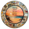 PLATE PLASTIC ROUND Beachy Border DECOUPAGED Upcycled Repurposed Wall Art or Shelf Sitter MEET ME WHERE THE SUN TOUCHES THE SEA Beach Theme Home Decor Gift - JAMsCraftCloset