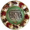 TRAY RED, WHITE, and GREEN ROUND SHAPED Embossed Poinsettias Plastic Decoupaged Upcycled Repurposed Christmas Theme HAVE YOURSELF A MERRY LITTLE CHRISTMAS Wall Art Shelf Sitter Decor Gift - JAMsCraftCloset