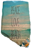 Antique West Virginia Roof Decoupaged PEACE LOVE BEACH - Beach Theme 3-D Embellishments Shells and Sand Handmade Wall Art Unique Beach Lake House Gift- JAMsCraftCloset
