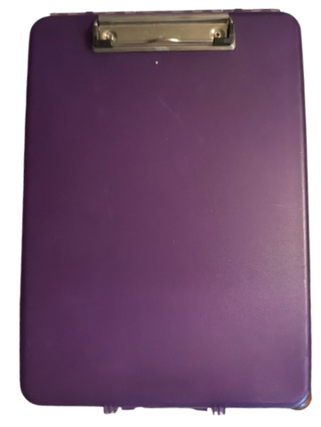 Vintage DEXAS Purple Hard Plastic Slimcase Clipboard Container Portfolio With Storage and Clasp Closure USED