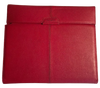 Vintage Leather Portfolio iPad Case RED 10” x 8.5” Tucked In Closure USED Shows Some Wear On Inside - JAMsCraftCloset