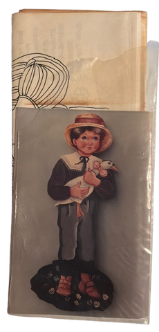 Vintage DIY Painting Packet #32 BOY WITH DUCK Craft Supply - JAMsCraftCloset