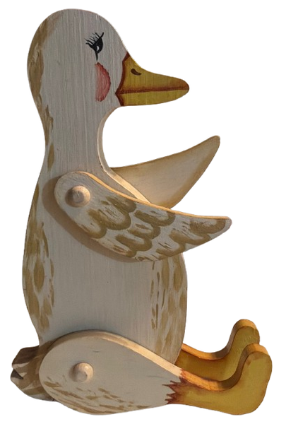 Wooden YELLOW DUCK With Movable Wings and Feet Hand Painted Hand Cut Handmade by my Dad Kitchen Decoration Wall Art Tier Tray Decor Nursery Bathroom Home Decor Folk Art Primitive Gift Idea Unique Farmhouse Country Decor - JAMsCraftCloset