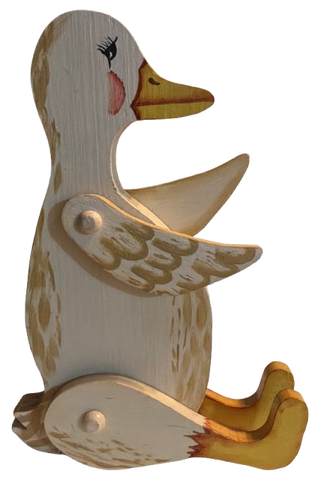 Wooden YELLOW DUCK With Movable Wings and Feet Hand Painted Hand Cut Handmade by my Dad Kitchen Decoration Wall Art Tier Tray Decor Nursery Bathroom Home Decor Folk Art Primitive Gift Idea Unique Farmhouse Country Decor - JAMsCraftCloset