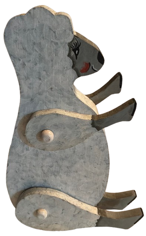 Wooden GRAY LAMB/SHEEP With Movable Wings and Feet Hand Painted Hand Cut Handmade by my Dad Kitchen Decoration Wall Art Tier Tray Decor Nursery Bathroom Home Decor Folk Art Primitive Gift Idea Unique Farmhouse Country Decor - JAMsCraftCloset