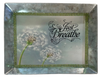 Galvanized Metal RECTANGLE TRAY Farmhouse Country Wall Art or Shelf Sitter JUST BREATHE Handmade Gift Idea &nbsp;- JAMsCraftCloset
