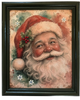 Vintage Wood Frame Decoupage On Glass SANTA SNOWFLAKES HOLLY Christmas Wall Art Shelf Sitter Gift Idea JAMsCraftCloset