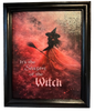 Vintage Wood Frame Decoupage On Glass SEASON OF THE WITCH Halloween Witch Wall Art Shelf Sitter Gift Idea {{ JAMsCraftCloset }}