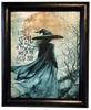 Vintage Wood Frame Decoupage On Glass I PUT A SPELL ON YOU Halloween Witch Wall Art Shelf Sitter Gift Idea {{ JAMsCraftCloset }}