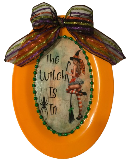Hard Plastic OVAL TRAY Orange Farmhouse Country Home Decor THE WITCH IS IN Halloween Decor Wall Art Cottage Chic Decor Kitchen Decor Victorian Holiday Decor Handmade Gift Idea &nbsp;- JAMsCraftCloset