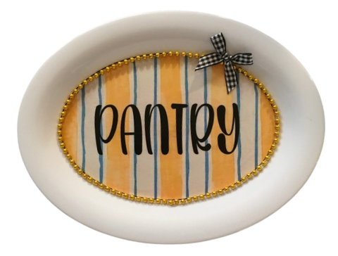 Hard Plastic WHITE PLASTIC OVAL SALAD PLATE Farmhouse Country Home Decor PANTRY Wall Art Cottage Chic Decor Victorian Decor Handmade Crafters Delight Gift Idea - JAMsCraftCloset