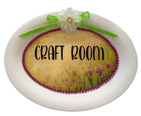 Hard Plastic WHITE PLASTIC OVAL SALAD PLATE Farmhouse Country Home Decor CRAFT ROOM Wall Art Cottage Chic Decor Victorian Decor Handmade Crafters Delight Gift Idea