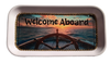 TRAY WHITE Plastic Rectangle Decoupaged Upcycled Repurposed BOAT DECOR DOOR Wall Art WELCOME ABOARD Cabin Cruiser Decor Wall Art Gift - JAMsCraftCloset