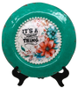 PLATE CHARGER TEAL AQUA PLASTIC ROUND DECOUPAGED Upcycled Repurposed Wall Art or Shelf Sitter IT IS A FOREVER THING Home Decor Wall Art Gift WEDDING - JAMsCraftCloset