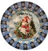PLATE PLASTIC ROUND Blue and White DECOUPAGED Upcycled Repurposed Wall Art or Shelf Sitter I'D MELT FOR YOU Christmas Holiday Snowman Home Decor Wall Art Gift WEDDING - JAMsCraftCloset