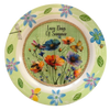 PLATE FLORAL PLASTIC ROUND DECOUPAGED Upcycled Repurposed Wall Art or Shelf Sitter LAZY DAYS OF SUMMER Green Red Blue Floral Home Decor Wall Art Gift WEDDING - JAMsCraftCloset