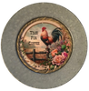 Galvanized Metal Round Charger Plate With Hanging Hook Decoupaged Farmhouse Country Coffee Bar Wall Art Shelf Sitter TIME FOR COFFEE Handmade Gift Idea - JAMsCraftCloset