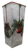 Glass VASE Decoupaged CHRISTMAS BULBS Shelf Sitter Co7untry Farmhouse Shabby Chic Victorian BoHo Decor Holiday Decor Gift Idea - JAMsCraftCloset