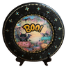 CHARGER PLATE BLACK PLASTIC ROUND Halloweens DECOUPAGED Upcycled Repurposed Wall Art or Shelf Sitter BOO Holiday Home Decor Gift - JAMsCraftCloset