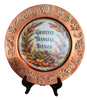 CHARGER PLATE BRONZE PLASTIC ROUND THANKSGIVING - FAITH - DECOUPAGED Upcycled Repurposed Wall Art or Shelf Sitter GRATEFUL THANKFUL BLESSED Holiday Home Decor Gift - JAMsCraftCloset