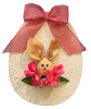 Wood Egg Chenille Bedspread Covered EASTER EGG Wall Art BUNNY IN PINK Shelf-Sitter Gift Idea Unique Home Holiday Decor - JAMsCraftCloset