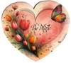 Heart Large Wooden Decoupaged Farmhouse Country Wall Art BE MINE - TULIPS and BUTTERFLY Handmade Valentine Gift Idea Crafters Delight {{ JAMsCraftCloset }}