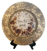 PLATE CHARGER GOLD EMBOSSED FLORAL PLASTIC ROUND DECOUPAGED Upcycled Repurposed Wall Art or Shelf Sitter YOU ARE LOVED Home Decor Wedding Gift - JAMsCraftCloset