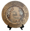 PLATE CHARGER GOLD EMBOSSED FLORAL PLASTIC ROUND DECOUPAGED Upcycled Repurposed Wall Art or Shelf Sitter LEAVE A TRAIL OF SPARKLE Home Decor Wedding Gift - JAMsCraftCloset