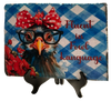 Antique Roof Slate Hand Painted DECOUPAGED - FLUENT IN FOWL LANGUAGE - WHIMSICAL HEN - Unique Country Farmhouse Wall Art Gift - JAMsCraftCloset