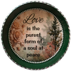 Cake Pan Forrest Green LOVE IS THE PUREST FORM Farmhouse Country Forrest and Pink Roses Wall Art Handmade Hand Painted Repurposed Upcycled Gift Idea Crafters Delight {{ JAMsCraftCloset }}