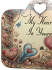 Plaque Wood Rectangle Hand Painted Upcycled Repurposed Wall Art MY HEART IS YOURS Valentines Day Home Decor LOVE Gift - JAMsCraftCloset