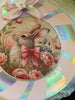 Plastic Round Pink and Silver TRAY Farmhouse Country Easter Decor BUNNY WITH BOW Wall Art HAPPY EASTER Cottage Chic Victorian Decor Handmade Gift Idea &nbsp;- JAMsCraftCloset