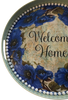 TRAY GREEN METAL ROUND Decoupaged Hand Painted Upcycled Repurposed Wall Art WELCOME HOME Home Decor LOVE Wall Art Gift - JAMsCraftCloset