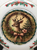 Glass PLATE Round CHRISTMAS DEER 1 Country Farmhouse Kitchen Shelf Sitter Handmade Decoupaged Repurposed Upcycled Birthday Gift Idea - JAMsCraftCloset
