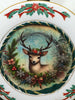 Glass PLATE Round CHRISTMAS DEER 2 Country Farmhouse Kitchen Shelf Sitter Handmade Decoupaged Repurposed Upcycled Birthday Gift Idea - JAMsCraftCloset