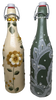 GLASS BOTTLE Green With Wire Cork Decoupaged GREEN WITH LACE AND PEARLS Shelf Sitter Home Decor Country Farmhouse Decor Wedding Decor Gift Idea - JAMsCraftCloset