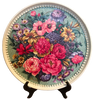 Pizza Pan DECOUPAGED FLORAL FABRIC ON LARGE PIZZA PAN Farmhouse Country Home Decor KITCHEN Wall Art Handmade Hand Painted Repurposed Upcycled Gift Idea - JAMsCraftCloset