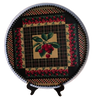 Pizza Pan DECOUPAGED FABRIC CHERRIES ON GIANT PIZZA PAN Farmhouse Country Home Decor KITCHEN Wall Art Handmade Hand Painted Repurposed Upcycled Gift Idea - JAMsCraftCloset