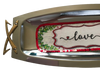 TRAY SILVER METAL With GOLD Handles Mid-Century Modern Rectangle Decoupaged Hand Painted Upcycled Repurposed Wall Art or Shelf Sitter &nbsp;LOVE Home Decor Gift - JAMsCraftCloset