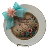 PLATE CHARGER CREAM With Brown Border PLASTIC ROUND DECOUPAGED Upcycled Repurposed Wall Art or Shelf Sitter WHERE FLOWERS BLOOM SO DOES HOPE Home Decor Gift WEDDING - JAMsCraftCloset