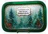 Metal Tray GREEN - CHRISTMAS IN THE HEART - CHRISTMAS IN THE AIR - HOLIDAY Wall Art Handmade Decoupaged Upcycled Metal Tray Gift - JAMsCraftCloset