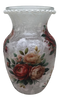 Glass VASE Decoupaged RED and PINK ROSES Wedding Decor Shelf Sitter Vase Shabby Chic Victorian BoHo Decor Gift Idea - JAMsCraftCloset