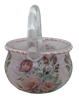 Glass BASKET Decoupaged PINK ROSES Wedding Decor Shelf Sitter Basket Shabby Chic Victorian BoHo Home Decor Gift Idea - JAMsCraftCloset