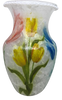 Glass VASE Decoupaged TULIPS Wedding Decor Shelf Sitter Vase Shabby Chic Victorian BoHo Decor Gift Idea - JAMsCraftCloset