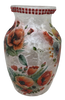 Glass VASE Decoupaged POPPIES Wedding Decor Shelf Sitter Vase Shabby Chic Victorian BoHo Decor Gift Idea - JAMsCraftCloset