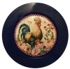 PLATE CHARGER NAVY BLUE PLASTIC ROUND DECOUPAGED Upcycled Repurposed Wall Art or Shelf Sitter HEN PINK ROSES Kitchen Decor Home Decor Wall Art Gift WEDDING - JAMsCraftCloset