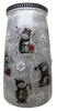 Glass VASE Decoupaged CHRISTMAS SNOWMEN POINSETIAS Shelf Sitter Country Farmhouse Shabby Chic Victorian BoHo Decor Holiday Decor Gift Idea - JAMsCraftCloset