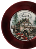 Ruby Red CHARGER PLATE Christmas Holiday Wall Art OLD TRUCK MERRY CHRISTMAS Country Farmhouse Home Holiday Decor Handmade Decoupaged Gift Idea Crafters Delight - JAMsCraftCloset