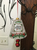 Glass BELL Decoupaged HAPPY HOLIDAYS- BERRIES and HOLLY Christmas Holiday Decor Upcycled Repurposed Light Globes Shelf Sitter Shabby Chic Victorian BoHo Decor Gift Idea - JAMsCraftCloset